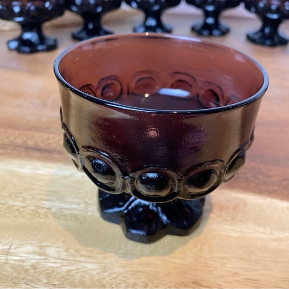 Set of Tiffin Franciscan Madeira Crystal Purple Desert Bowls - Picture 6 of 10